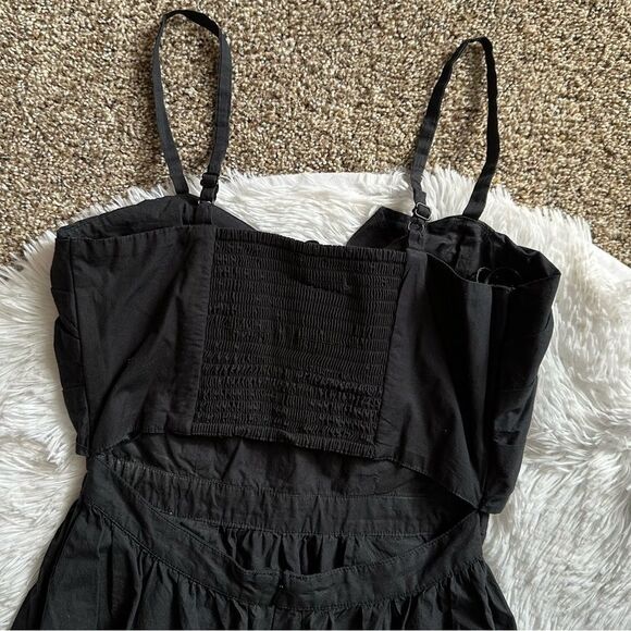 Joie Clorinda Dress Tie Front Cut Out Back High Low Black Womens Size 0 - Picture 7 of 10